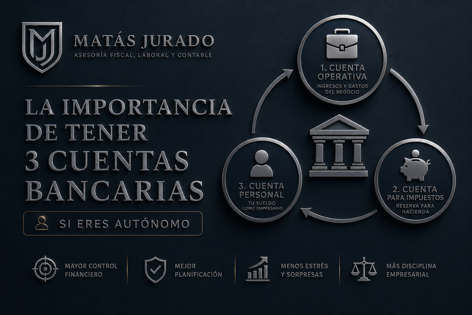 La importancia de tener 3 cuentas bancarias si eres autónomo